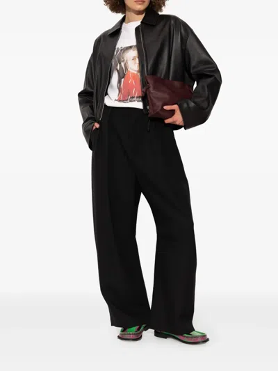 Loewe Brushed Loafers With Asymmetric Round Toe In 绿色