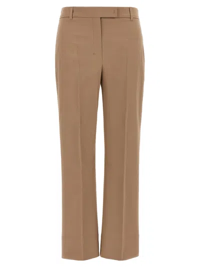 S Max Mara Tailored Trousers With Belt Loops And Pleats In Beige