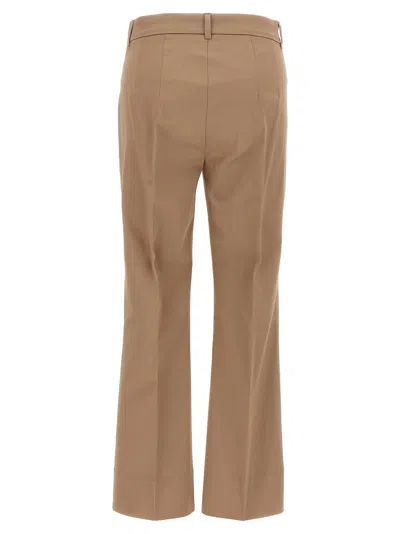 S Max Mara Tailored Trousers With Belt Loops And Pleats In Beige