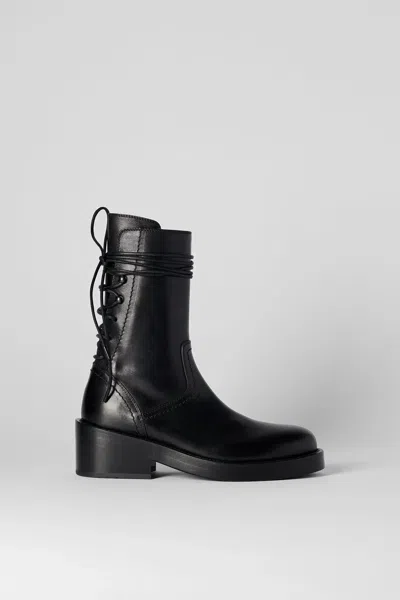 Ann Demeulemeester Woman Ankle Boots Black Size 7.5 Leather In Multicolor