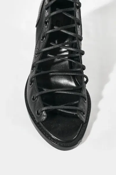 Ann Demeulemeester Woman Ankle Boots Black Size 11 Leather In Multicolor