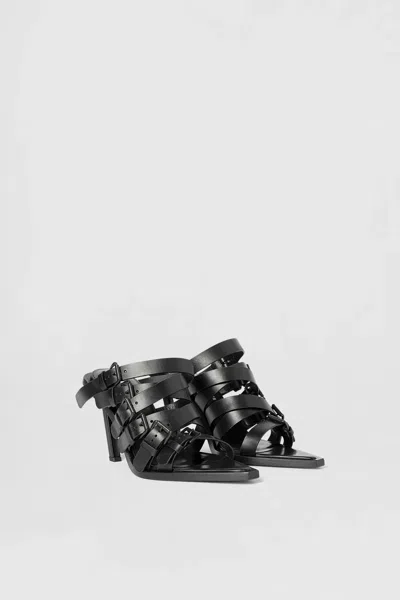 Ann Demeulemeester Nel High Heeled Mules With Belts In Multicolor