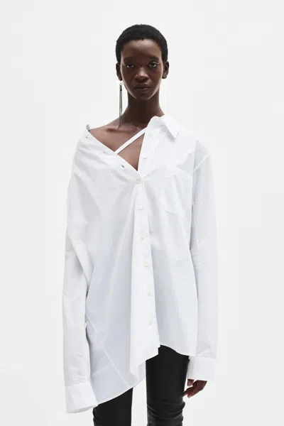 Ann Demeulemeester White Daria Drop Shoulder Shirt In 001 White