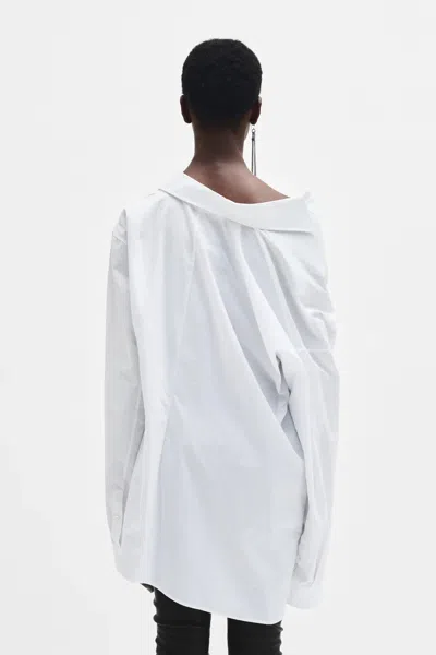Ann Demeulemeester White Daria Drop Shoulder Shirt In 001 White