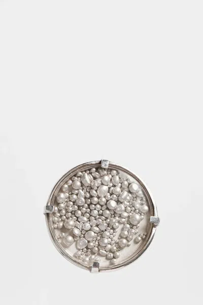 Ann Demeulemeester Mena Medallion Ring In Burgundy