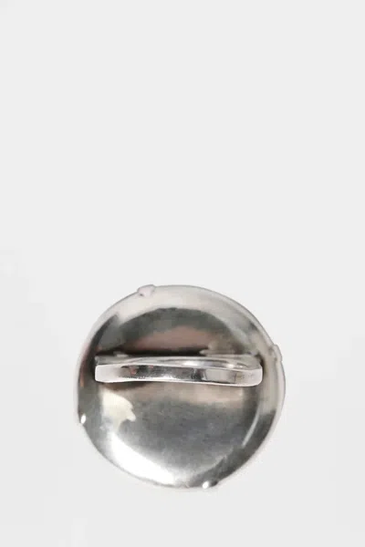 Ann Demeulemeester Mena Medallion Ring In Burgundy