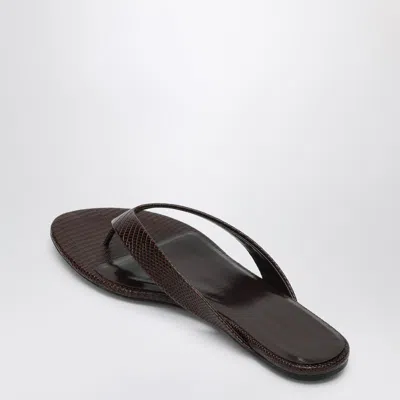 Le Monde Beryl Brown Leather Flip-flops In Brown
