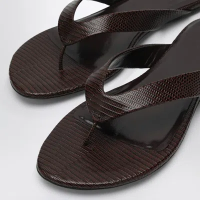 Le Monde Beryl Brown Leather Flip-flops In Brown
