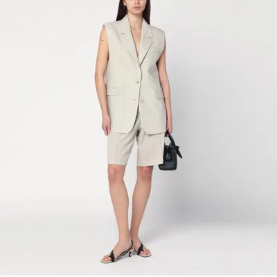 Golden Goose Single-breasted Vest In Wool Blend Women In Beige
