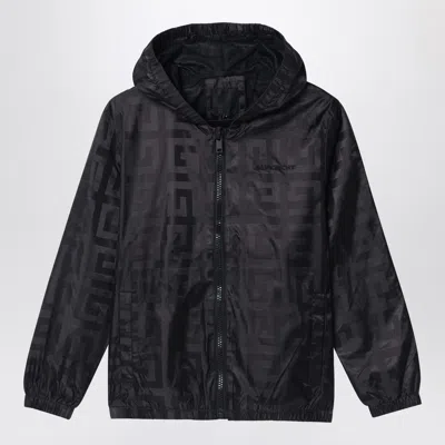 Givenchy Black Windbreaker Jacket With 4g Pattern In Black