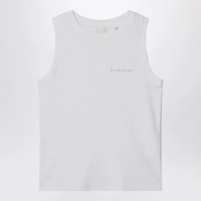 Givenchy White Ribbed Tank Top With Logo In White