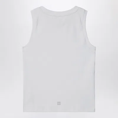 Givenchy White Ribbed Tank Top With Logo In White