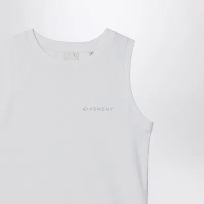 Givenchy White Ribbed Tank Top With Logo In White