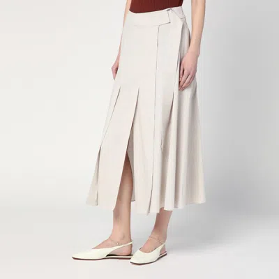Department Five Pleated Wrap Linen-blend Skirt In Red