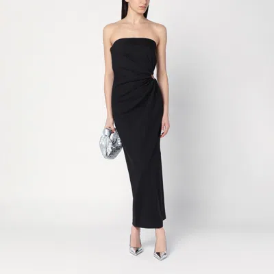 Max Mara Silva Bustier Wool-blend Midi Dress In Black