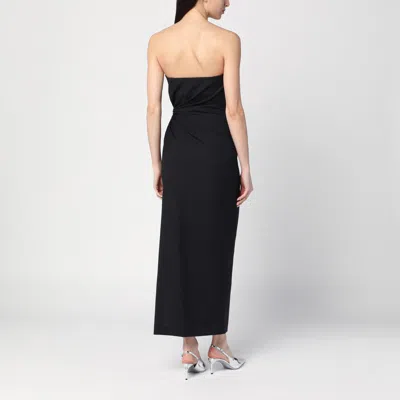 Max Mara Silva Bustier Wool-blend Midi Dress In Black