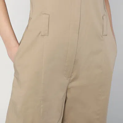 The Latest Thelatest Sand Coloured Palazzo Jumpsuit In Cotton In Neutral