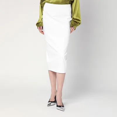 The Latest Thelatest White Cotton Midi Skirt In White