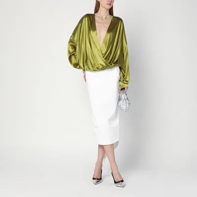 The Latest Thelatest White Cotton Midi Skirt In White