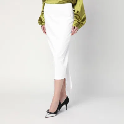 The Latest Thelatest White Cotton Midi Skirt In White