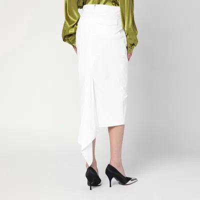 The Latest Thelatest White Cotton Midi Skirt In White