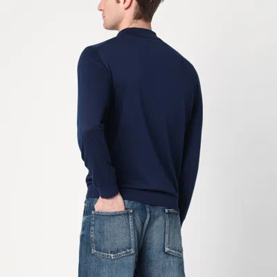 Drumohr Knitted Polo Shirt In Blue