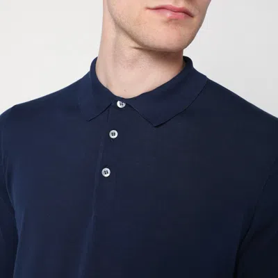 Drumohr Knitted Polo Shirt In Blue