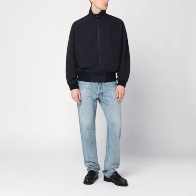 Fear Of God High-necked Jacket With Ribbed Cuffs And Hem In Blue