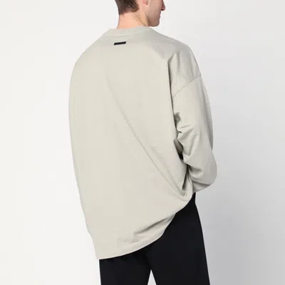 Fear Of God Eternal Oversized Logo-flocked Cotton-jersey T-shirt In Grey