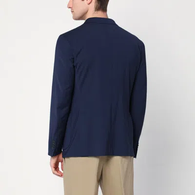 Santaniello Blue Wool-blend Single-breasted Jacket In Blue