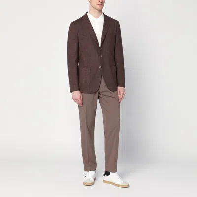 Santaniello Dove Grey Cotton Trousers In Beige