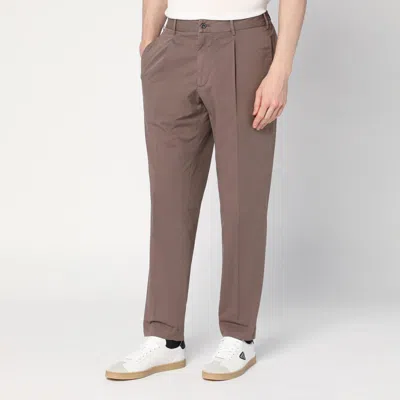 Santaniello Dove Grey Cotton Trousers In Beige