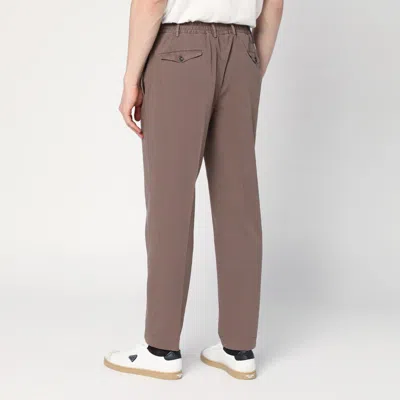 Santaniello Dove Grey Cotton Trousers In Beige