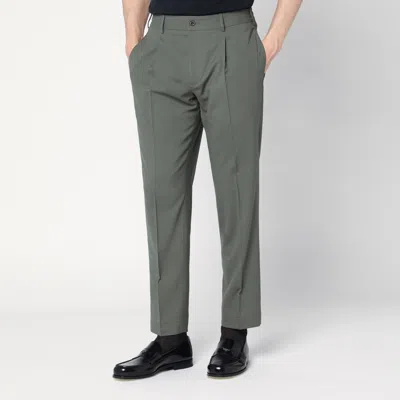 Santaniello Green Wool Blend Trousers In Green