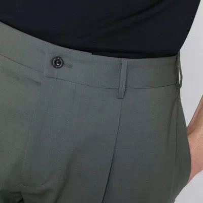 Santaniello Green Wool Blend Trousers In Green