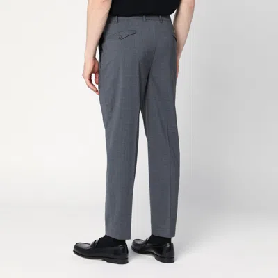 Santaniello Anthracite Grey Wool Blend Trousers In Grey