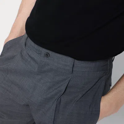 Santaniello Anthracite Grey Wool Blend Trousers In Grey