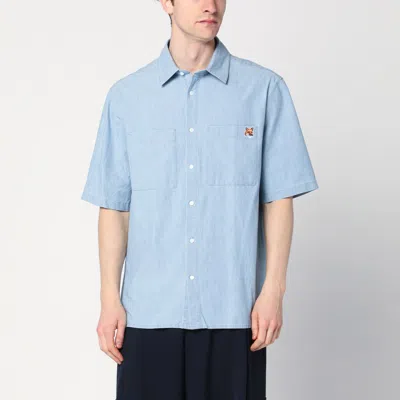 Shop Maison Kitsuné Light Blue Denim Shirt