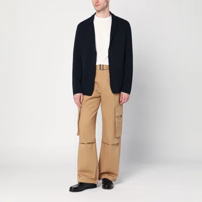 Roberto Collina Cotton Jacket Cardigan Back Vent In Blue