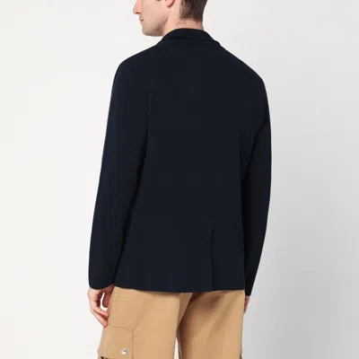 Roberto Collina Cotton Jacket Cardigan Back Vent In Blue