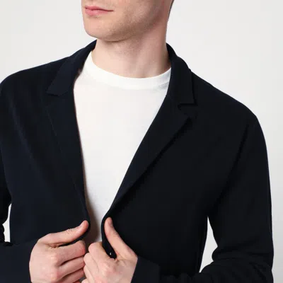 Roberto Collina Cotton Jacket Cardigan Back Vent In Blue