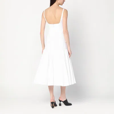 Jacquemus La Robe Agave White Sleeveless Long Dress With Square Neck And Flared Hem In Cotton Blend Woman In White