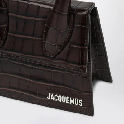 Jacquemus Brown Crocodile Effect Leather Le Chiquito Moyen Bag In Brown