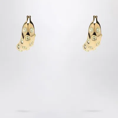 Jacquemus Banana Earrings With Rhinestones Women In Gold