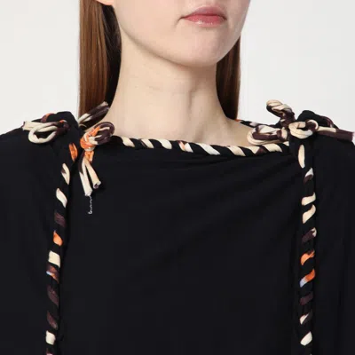 Isabel Marant Zohra Relaxed Fit Cotton Top With Drawstring In Black