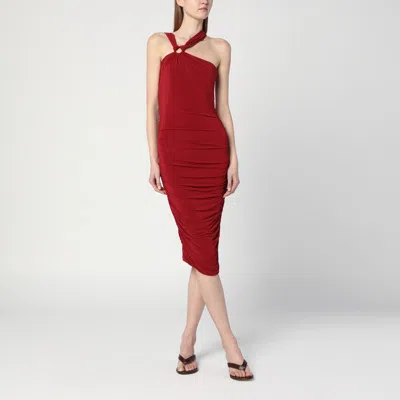 Isabel Marant Ethel One-shoulder Midi Dress With Knot Detailing In Red