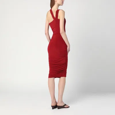 Isabel Marant Ethel One-shoulder Midi Dress With Knot Detailing In Red