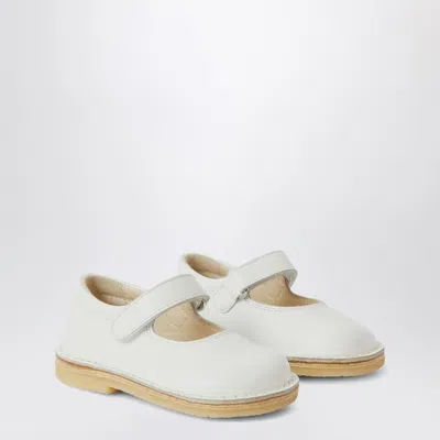 Il Gufo White Leather Sandal With Strap In White