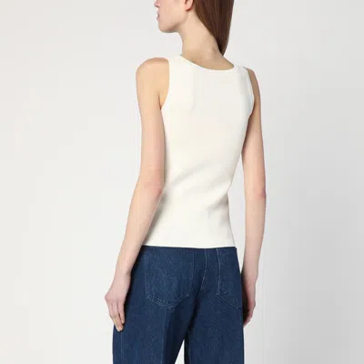 Max Mara Ivory Top In Crêpe Viscose In White