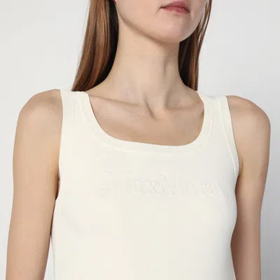 Max Mara Ivory Top In Crêpe Viscose In White